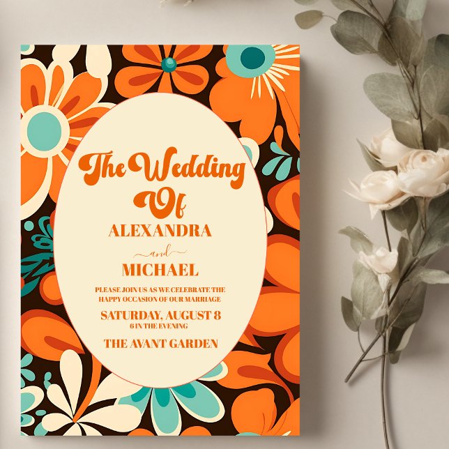 Retro 70s Wedding  Invitation (Creator Uploaded)