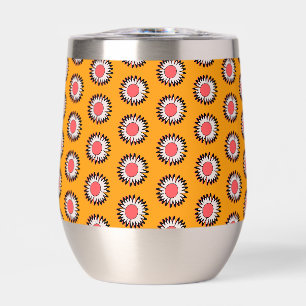 Retro 70s Yellow Pink Daisy Floral Pattern