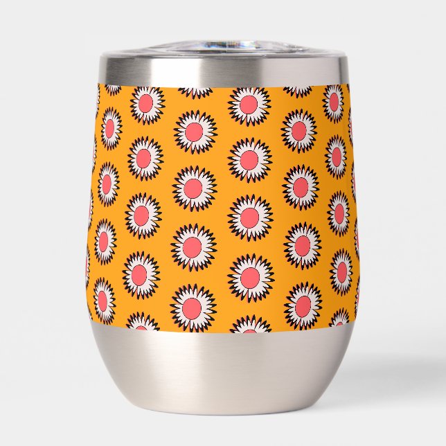 Retro 70s Yellow Pink Daisy Floral Pattern (Front)