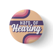 Retro 70s Yellow Purple Script Hard of Hearing