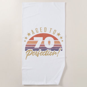 Retro 70th Birthday Humour Beach Towel