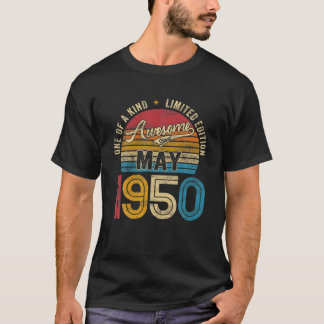 Retro 71 Years Old Awesome Since May 1950 71St Bda T-Shirt