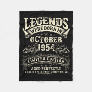 Retro 71st Birthday For Men 71 Year Old October 19 Fleece Blanket