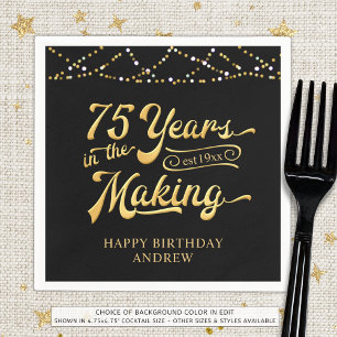 Retro 75th Birthday 75 Years in the Making Lights Napkin