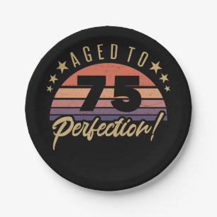 Retro 75th Birthday Humour Paper Plate