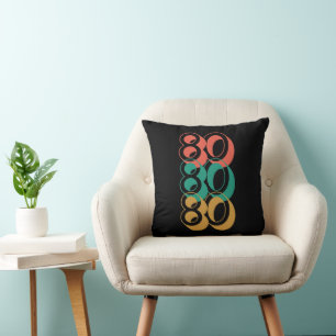 retro 80 1980 Throw Pillow Colourful