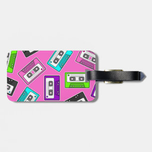 Retro 80"s Mixtape Print - Pink Luggage Tag