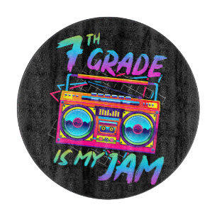 Retro 80s 7th Grade Is My Jam Back To School Cutting Board