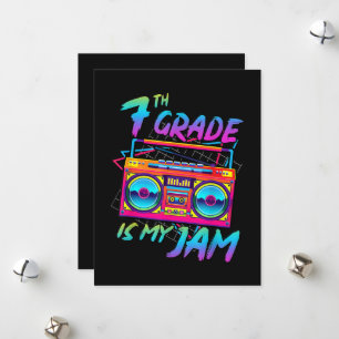 Retro 80s 7th Grade Is My Jam Back To School Holiday Card
