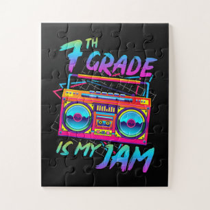 Retro 80s 7th Grade Is My Jam Back To School Jigsaw Puzzle
