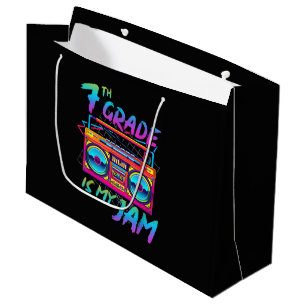 Retro 80s 7th Grade Is My Jam Back To School Large Gift Bag