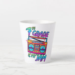Retro 80s 7th Grade Is My Jam Back To School Latte Mug
