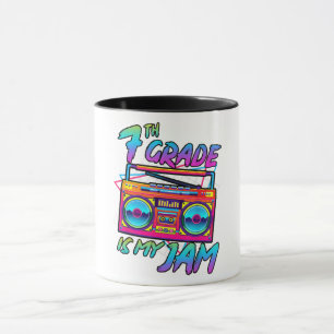 Retro 80s 7th Grade Is My Jam Back To School Mug