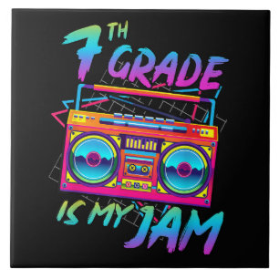 Retro 80s 7th Grade Is My Jam Back To School Tile