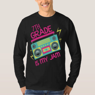 Retro 80's 90's Boombox 7th Grade Is My Jam T-Shirt