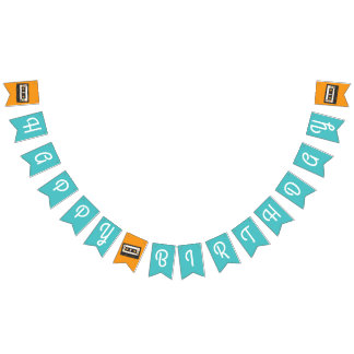 Retro 80's 90's Cassette Tape Music Birthday Party Bunting
