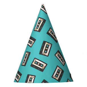 Retro 80's 90's Cassette Tape Music Birthday Party Hat