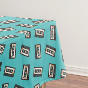 Retro 80's 90's Cassette Tape Music Birthday Party Tablecloth