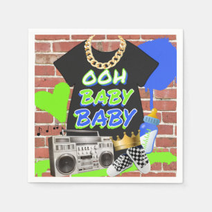 Retro 80's/90's Hip Hop Baby Shower Napkins