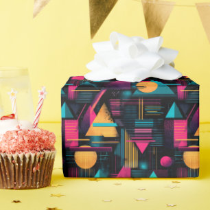 Retro 80s 90's Memphis Geometric Wrapping Paper