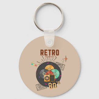 Retro 80s/90s Music CD Cover Design  Key Ring