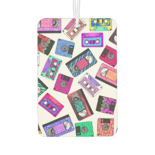 Retro 80's 90's Neon Patterned Cassette Tapes Car Air Freshener
