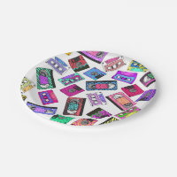 Retro 80's 90's Neon Patterned Cassette Tapes
