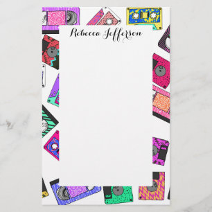 Retro 80's 90's Neon Patterned Cassette Tapes Stationery