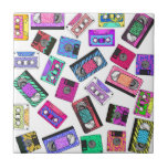 Retro 80's 90's Neon Patterned Cassette Tapes Tile<br><div class="desc">This cool and retro neon bright colourful 80's and 90's throwback patterns on cassette tapes is perfect for the trendy and stylish individual. Its fun and playful print is great for many gifts and occasions. Enjoy this funny and fashionable design for your next purchase; for yourself, your friends, or your...</div>