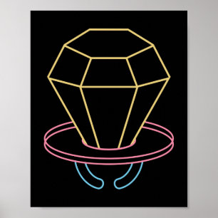 Retro 80s 90s Neon Ring Pop Candy Poster