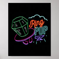 Retro 80s 90s Neon Ring Pop Candy