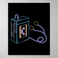 Retro 80s 90s Neon Walkman