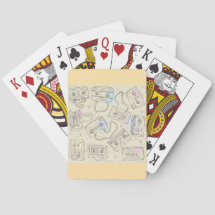 Retro 80s 90s Nostalgic Cassette Mix Tape Pattern Playing Cards