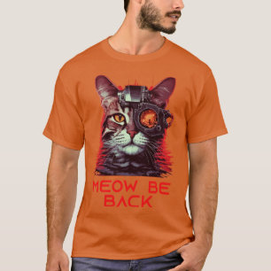 Retro 80s 90s Robot Cat Gifts Pun Funny Cat 3 T-Shirt