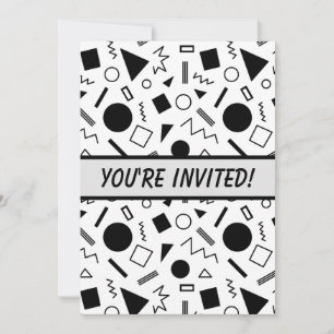Retro 80s / 90s Style Geometric Shapes Invitation