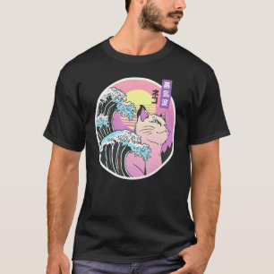 Retro 80s 90s Wave Cat Vaporwave Aesthetic Style T-Shirt