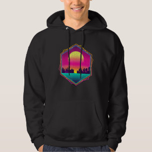 Retro 80s Aesthetic 90s Art Skyline Sunset Vaporwa Hoodie
