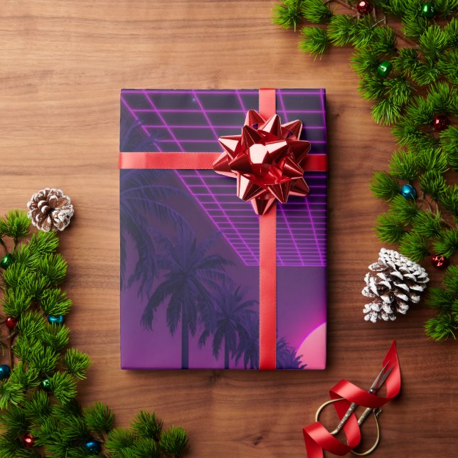Retro 80s Aesthetic Wrapping Paper (Holiday Gift)