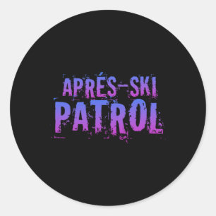 Retro 80s Apres Ski Patrol Vintage _1 Classic Round Sticker
