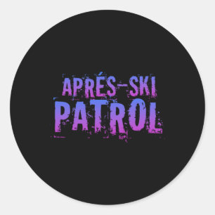 Retro 80s Apres Ski Patrol Vintage Classic Round Sticker