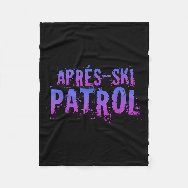 Retro 80s Apres Ski Patrol Vintage  Fleece Blanket (Front)