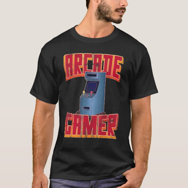 Retro 80s Arcade Gamer Classic 8 Bit Video Games T-Shirt (Front)
