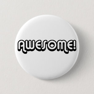 Retro 80s Awesome! Design 6 Cm Round Badge