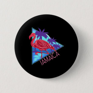 Retro 80s Beach Vintage Vacation Jamaica For Men W 6 Cm Round Badge