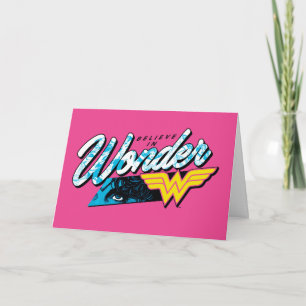 Retro 80's "Believe In Wonder" Graphic Card