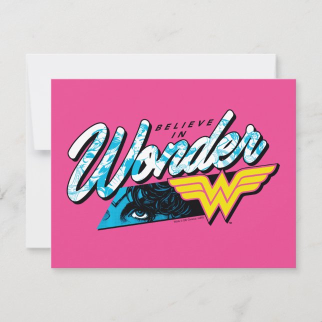 Retro 80's "Believe In Wonder" Graphic Card (Front)