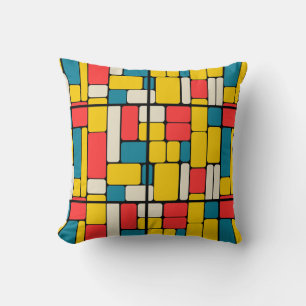 Retro 80s bold geometric modern bright cushion