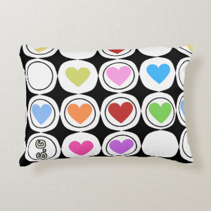 Retro 80s bold geometricherats bright decorative cushion