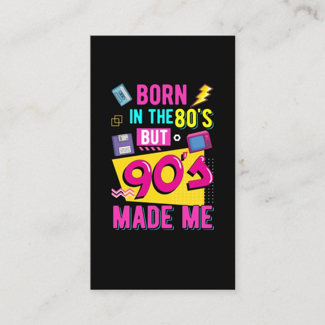 Retro  80s Born Music Party Disco 90s Business Card (Front)