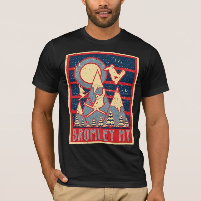 Retro 80s Bromley Mountain Ski Adventure T-Shirt (Front)
